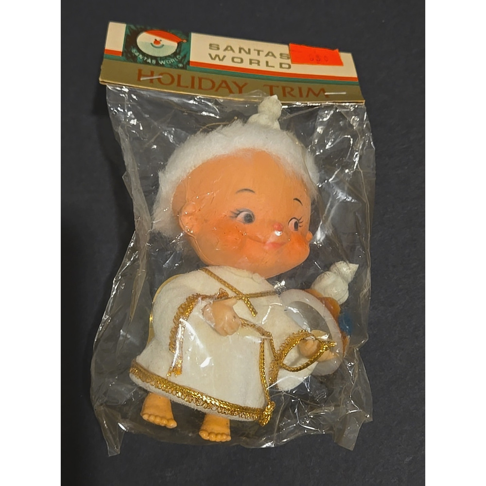 Vtg Kurt Adler Christmas‎ Angel Ornament Monk Birds NOS Holiday Trim Plastic